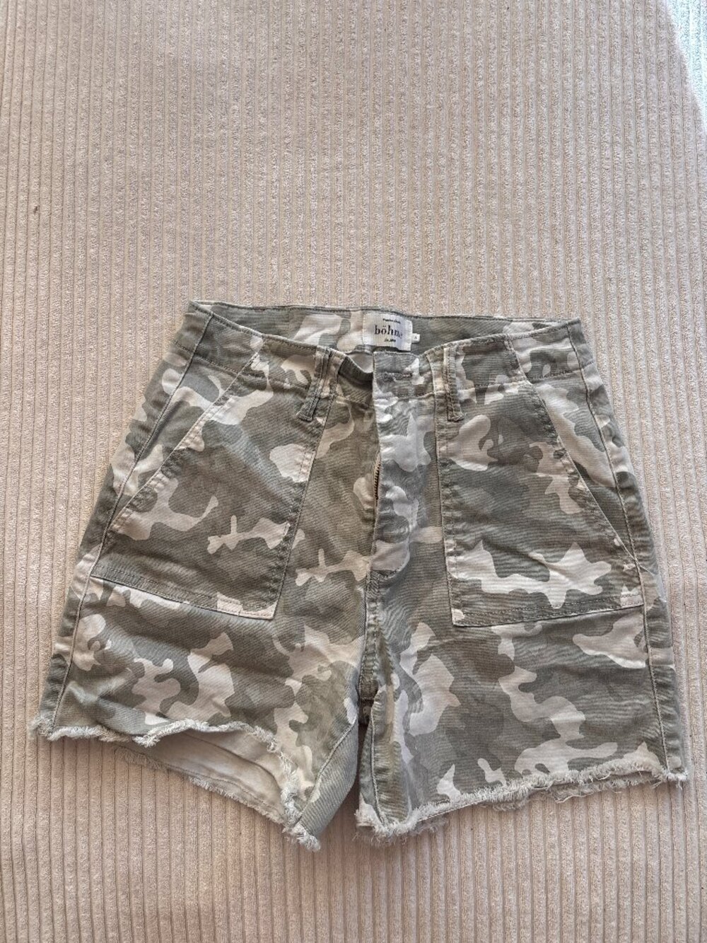 Böhm Camo High-Rise Denim Shorts